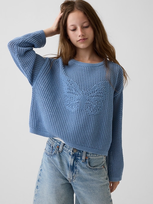 Kids Crochet Oversized Graphic Sweater from GAP - $49.95