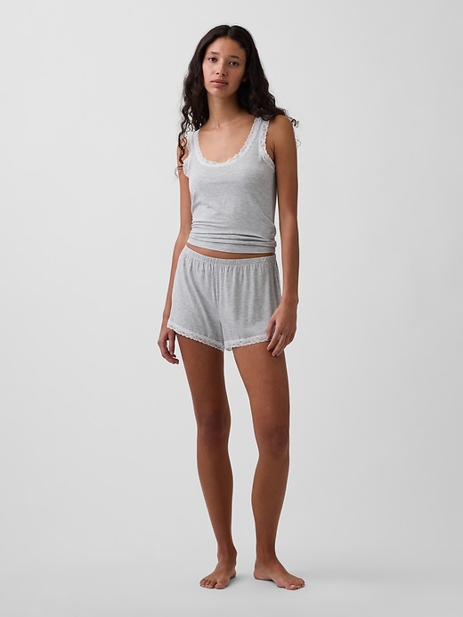 Image number 2 showing, Softest Modal Lace-Trim PJ Tank Top