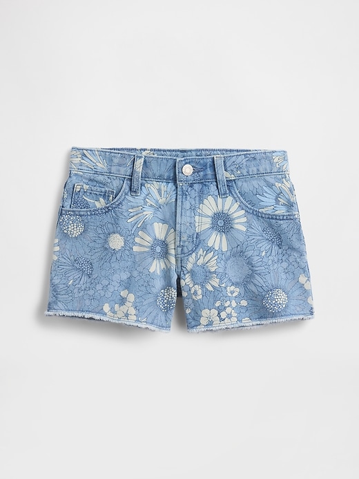 Image number 2 showing, Kids Low Rise Stride Floral Denim Shorts
