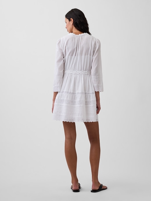 Image number 2 showing, Lace-Trim Mini Dress