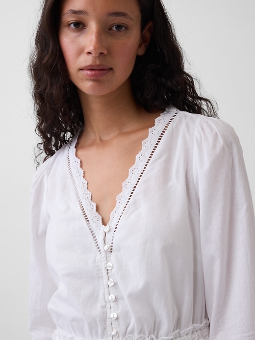 Image number 4 showing, Lace-Trim Mini Dress