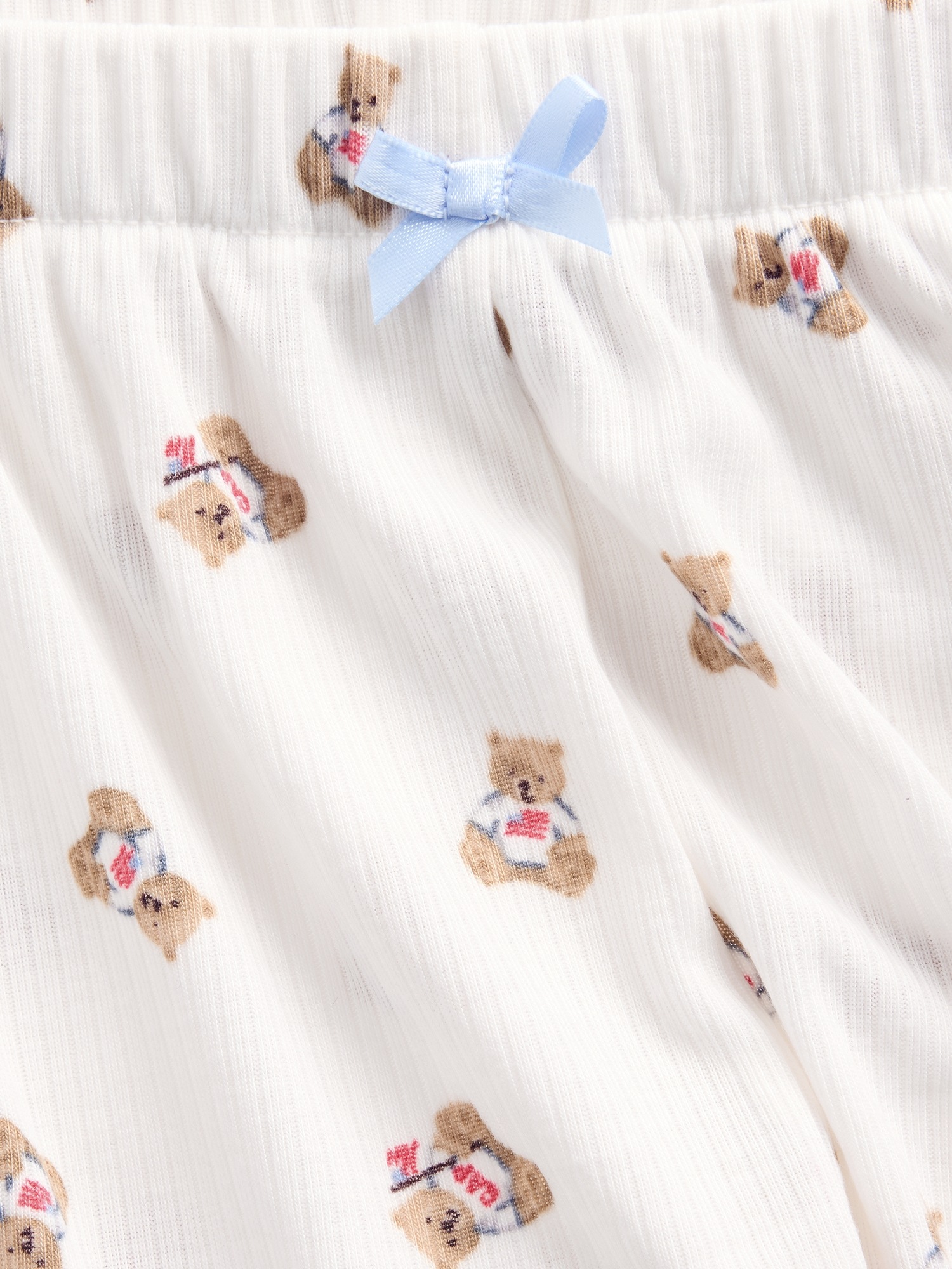Детские пижамные шорты Gap в рубчик из переработанных материалов, цвет: Brannan Bear — фото 4