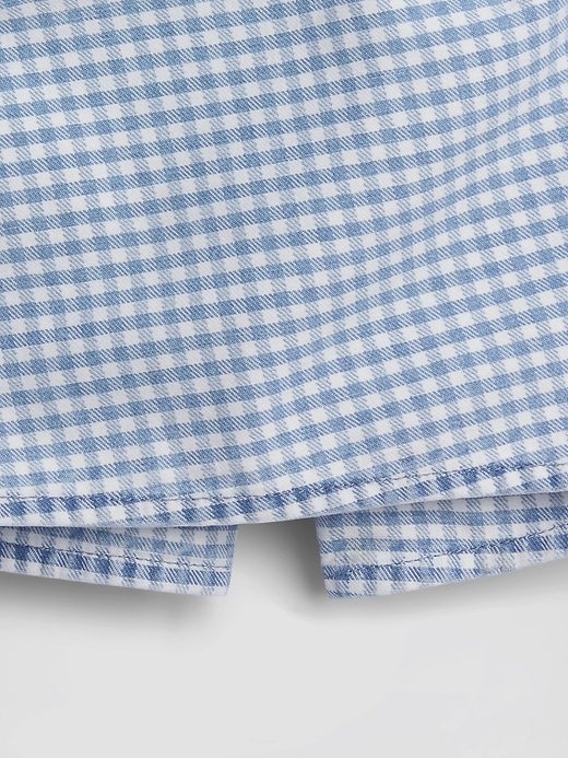 Image number 4 showing, Kids Gingham Denim Wrap-Front Mini Skort