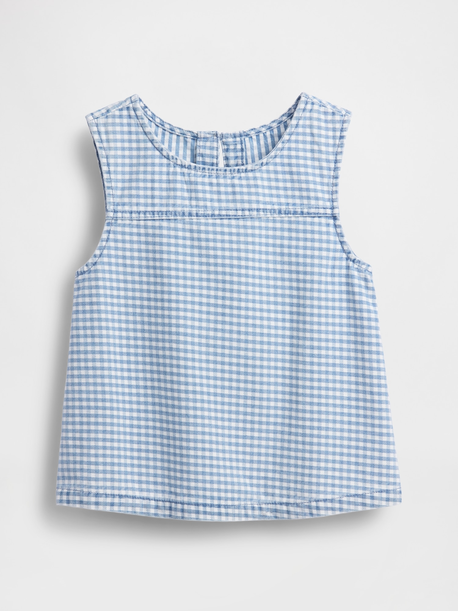 Kids Gingham Denim Shell Tank Top