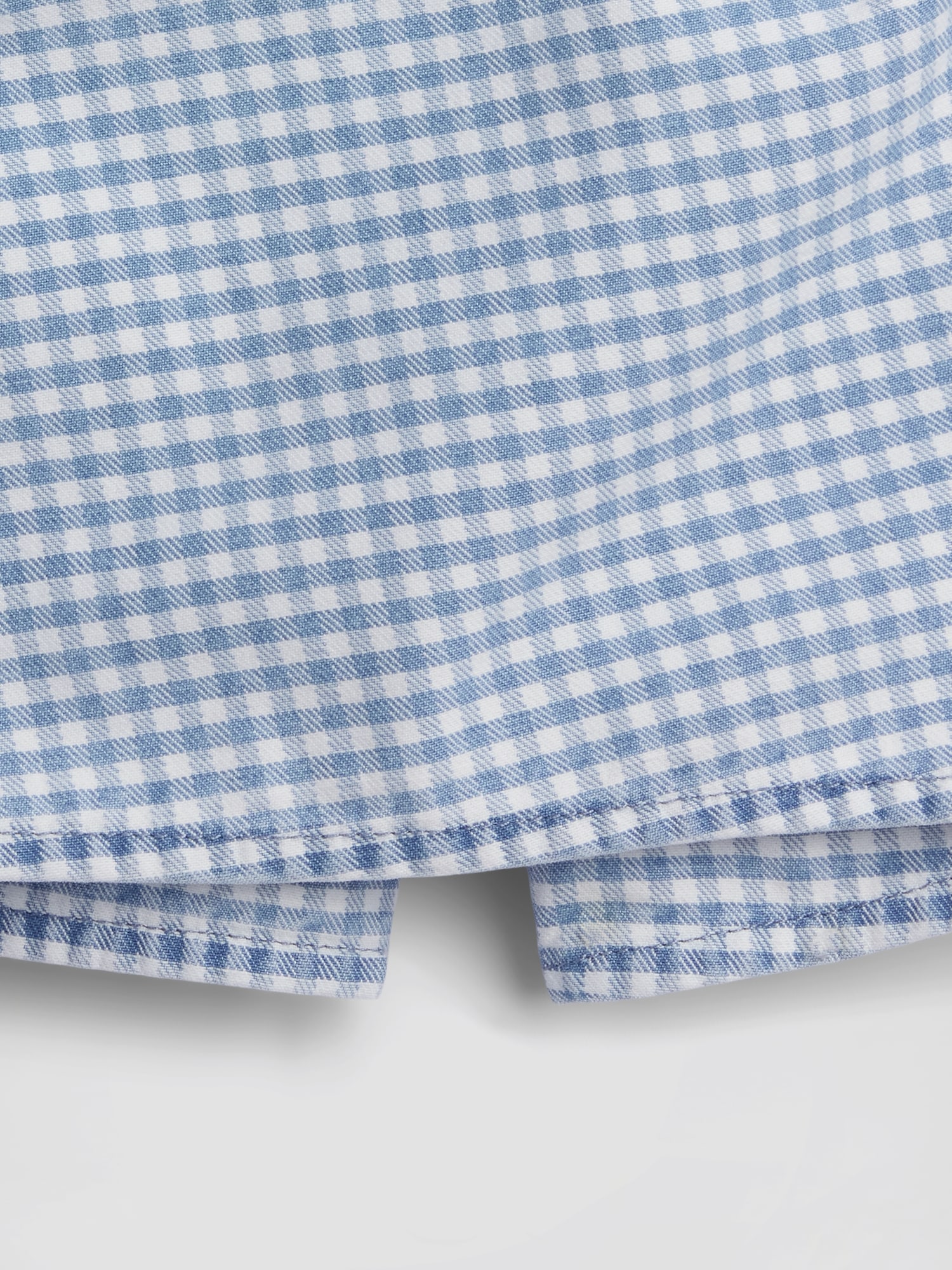 Kids Gingham Denim Wrap-Front Mini Skort