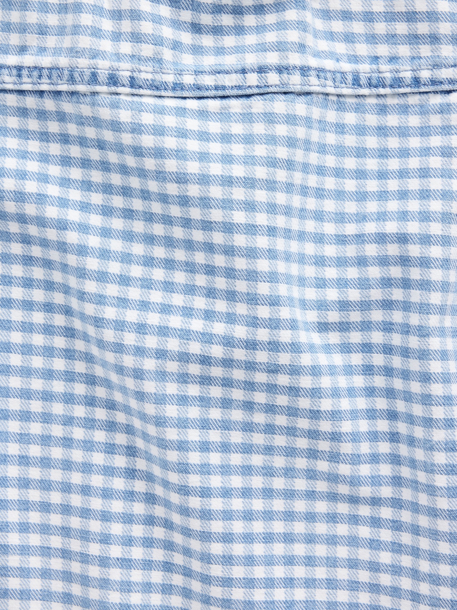 Детский топ Gap Gingham Denim Shell Tank Top, цвет: Синий в мелкую клетку — фото 5