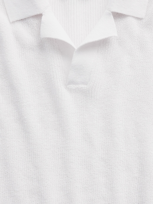 Image number 4 showing, Linen-Blend Camp Polo Sweater Shirt