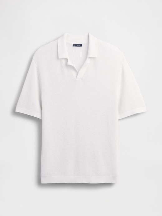 Image number 5 showing, Linen-Blend Camp Polo Sweater Shirt