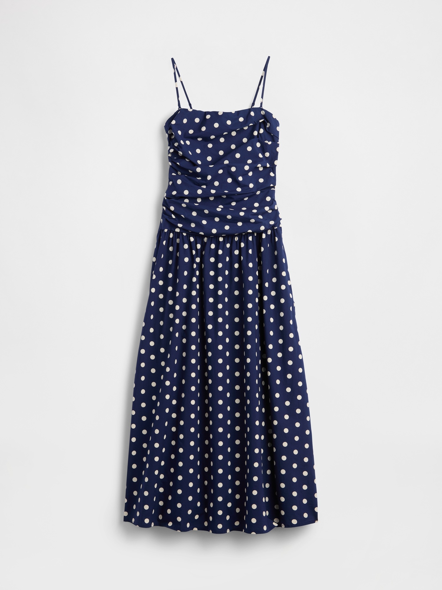 Женское платье Gap Poplin Drop-Waist Maxi, цвет: Тёмно-синий — фото 5
