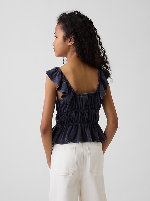 Image number 3 showing, Kids Flutter-Sleeve Smocked Peplum Top