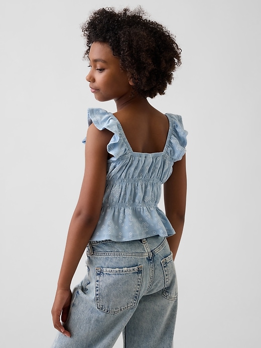 Image number 3 showing, Kids Flutter-Sleeve Smocked Peplum Top