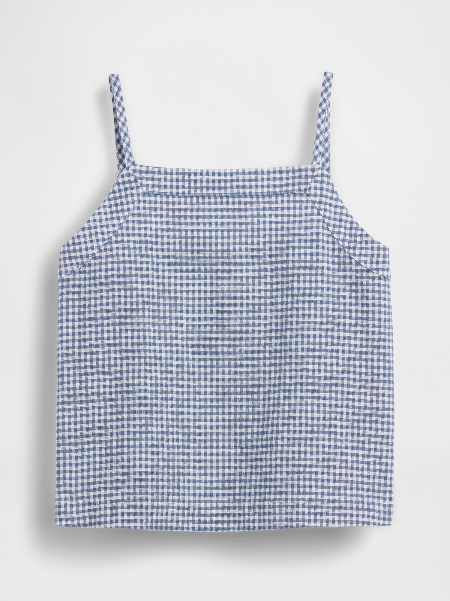 Детский топ Gap Linen-Cotton Tank Top, цвет: Синий в мелкую клетку — фото 2