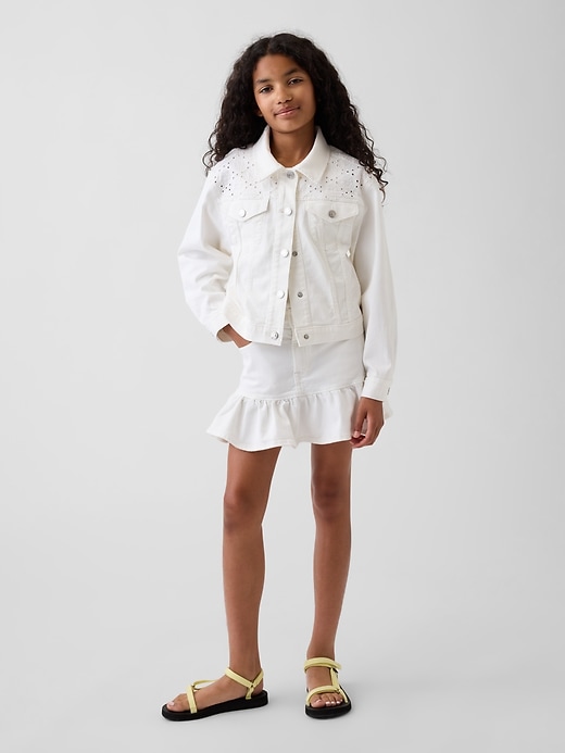 Image number 4 showing, Kids Eyelet Denim Jacket