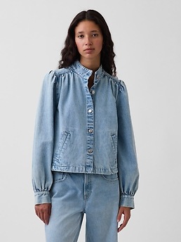Женские куртки Gap Denim Crop Swing Jacket — фото 3
