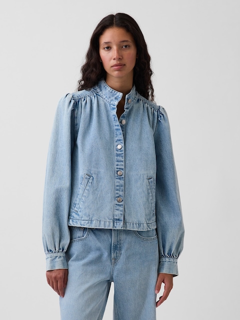 Denim Crop Swing Jacket