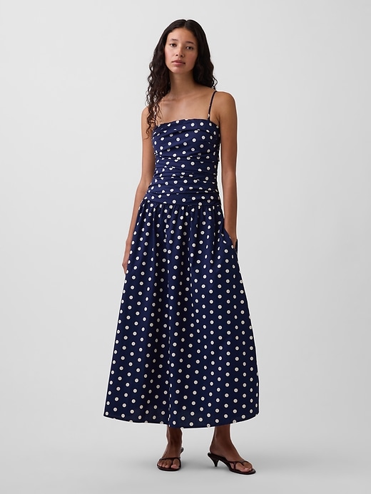Image number 1 showing, Poplin Drop-Waist Maxi Dress