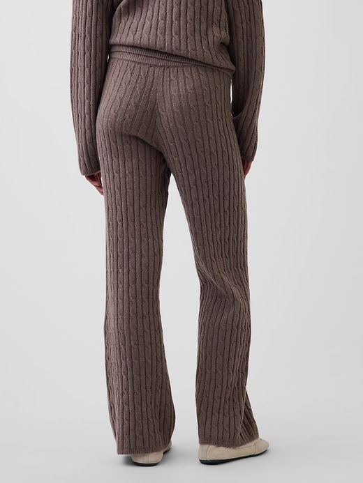 Image number 4 showing, CashSoft Relaxed Cable-Knit Sweater Pants