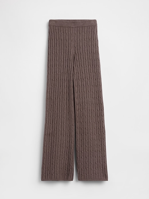 Image number 6 showing, CashSoft Relaxed Cable-Knit Sweater Pants
