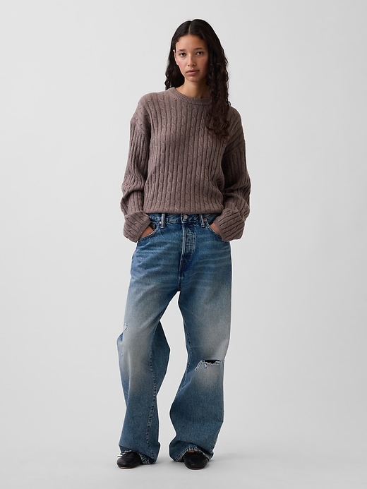 Image number 2 showing, CashSoft Oversized Cable-Knit Sweater