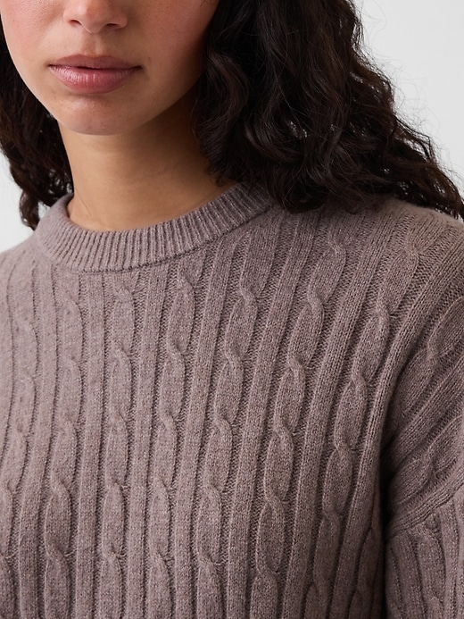 Image number 4 showing, CashSoft Oversized Cable-Knit Sweater