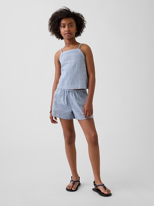 Image number 1 showing, Kids Linen-Cotton Gingham Easy Shorts
