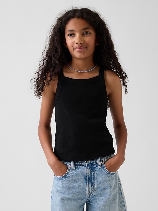 Image number 1 showing, Kids Rib Square-Neck Tank Top