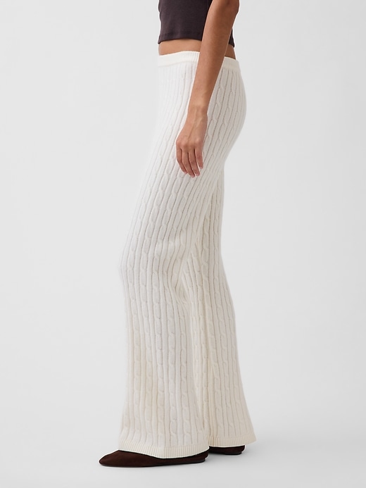 Image number 3 showing, CashSoft Cable-Knit Boot Sweater Pants
