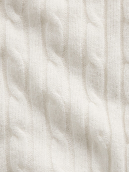 Image number 4 showing, CashSoft Cable-Knit Crop Zip Cardigan