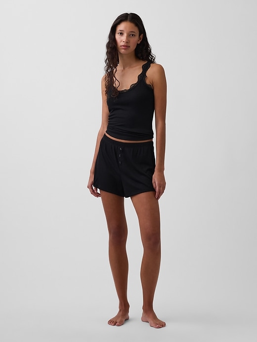 Image number 1 showing, Mini Rib Relaxed PJ Shorts