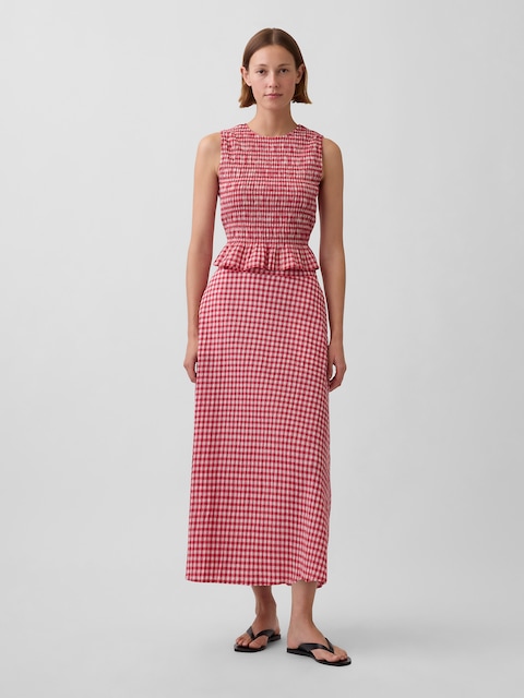 Gingham Maxi Skirt