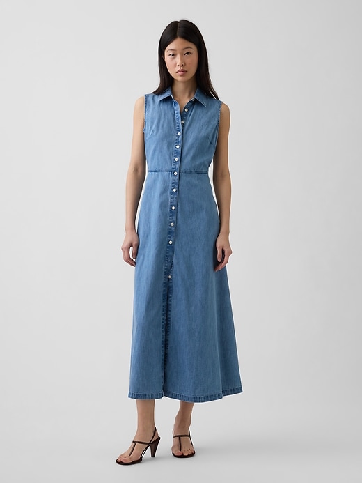 Image number 1 showing, UltraSoft Denim Maxi Shirtdress