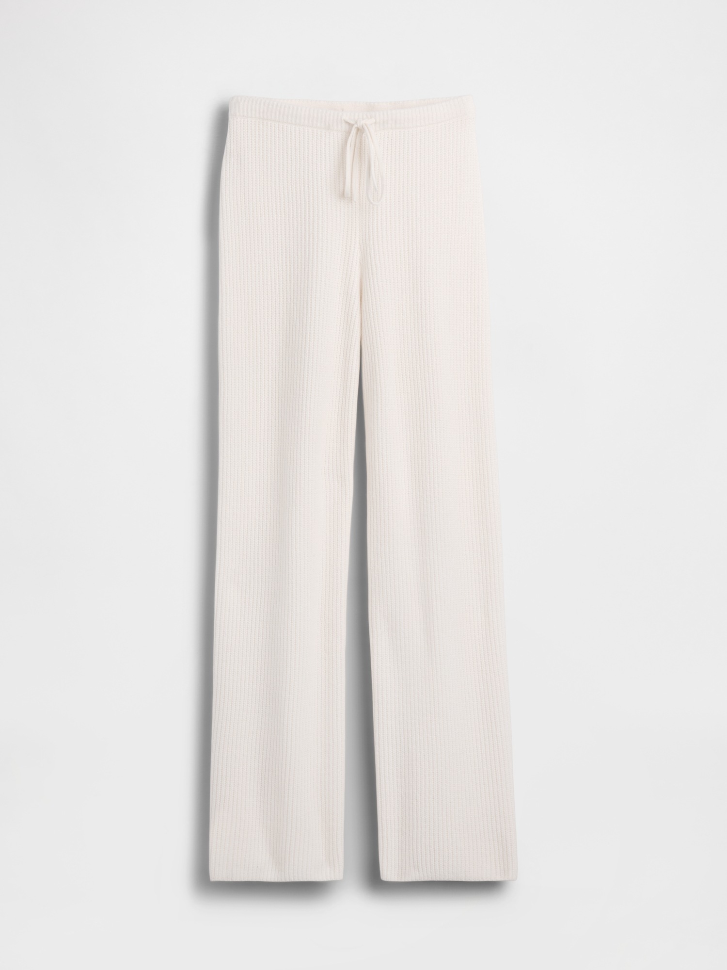 Женские брюки Gap CashSoft Shaker-Stitch Sweater Pants, цвет: Слоновая кость бежевый — фото 6