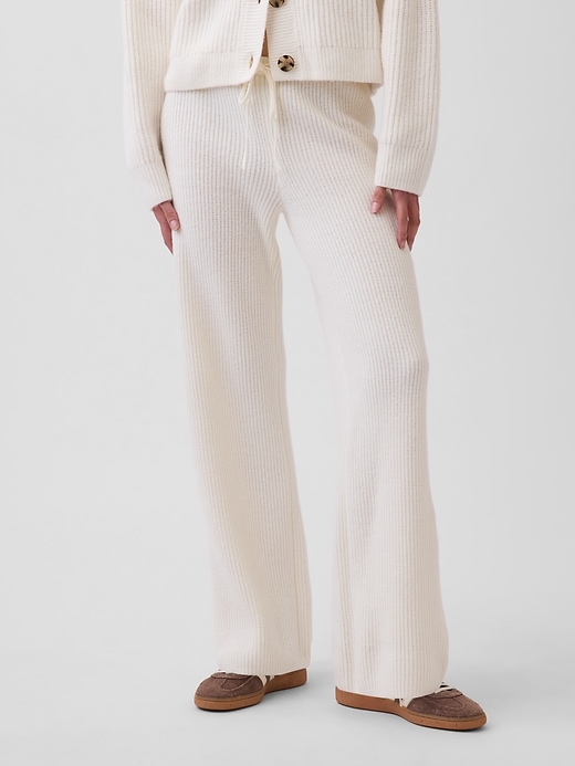 Image number 2 showing, CashSoft Shaker-Stitch Sweater Pants