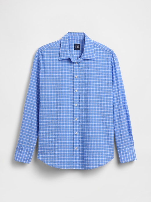 Image number 5 showing, Seersucker Plaid Oversized Shirt