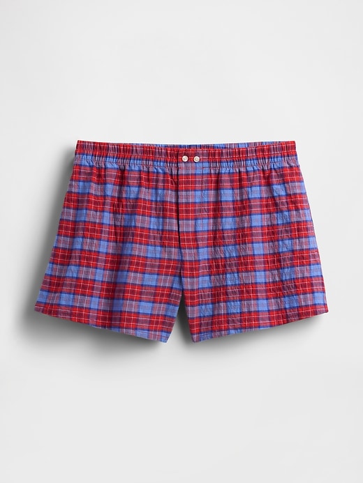 Image number 5 showing, 4" Seersucker Plaid Boxer Shorts