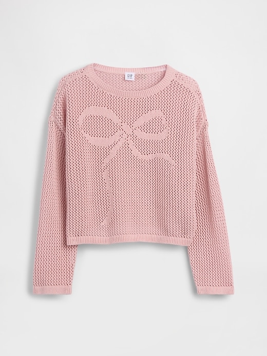 Image number 2 showing, Kids Crochet Oversized Graphic Sweater