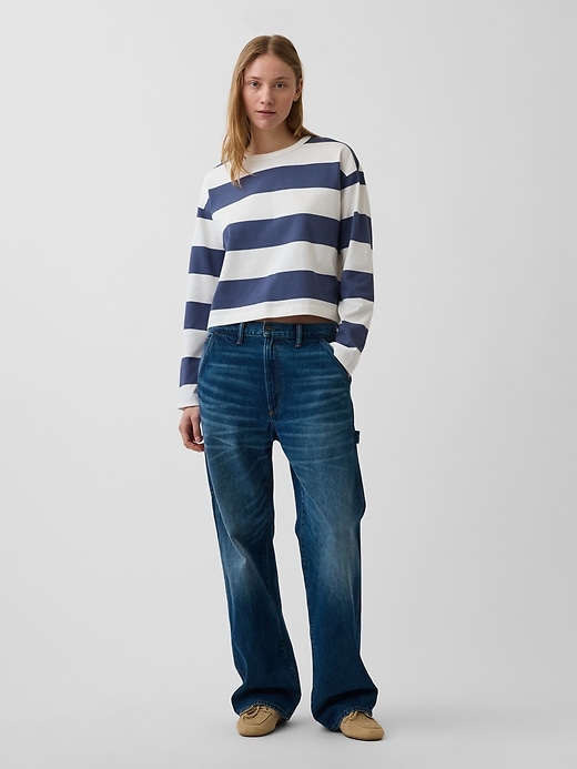 Image number 2 showing, Knit Oversized Crop T-Shirt