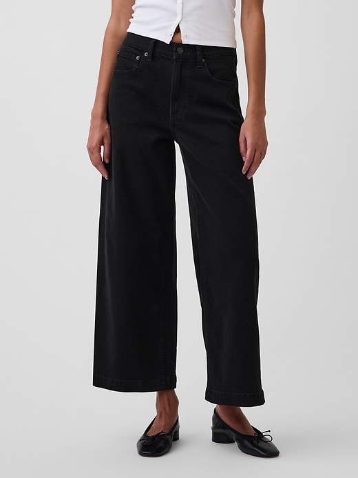 Image number 2 showing, High Rise Stride Wide-Leg Ankle Jeans