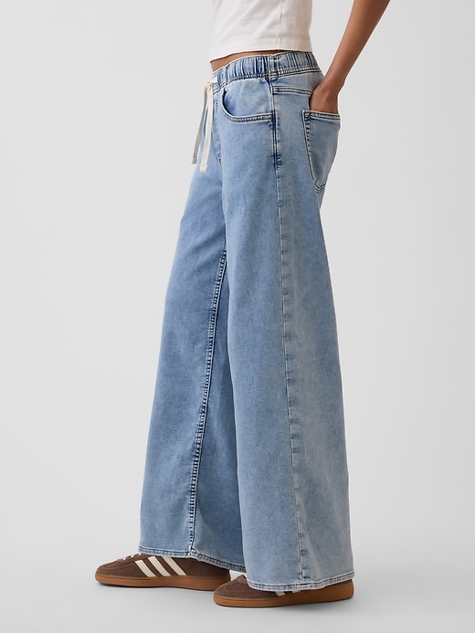 Image number 3 showing, Mid Rise Knit Easy Baggy Jeans