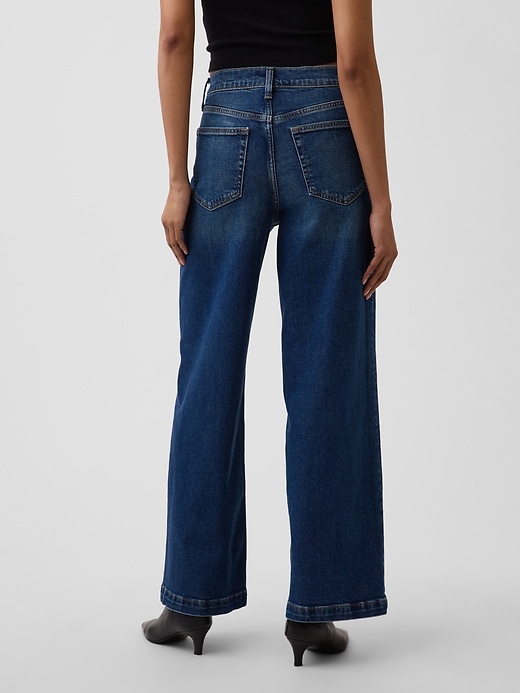 Image number 4 showing, High Rise Stride Wide-Leg Ankle Jeans