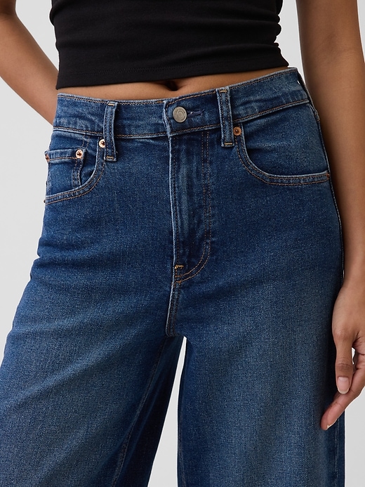 Image number 5 showing, High Rise Stride Wide-Leg Ankle Jeans