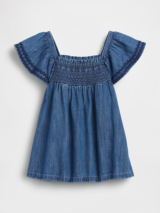 Image number 1 showing, Baby Smocked Denim Dress