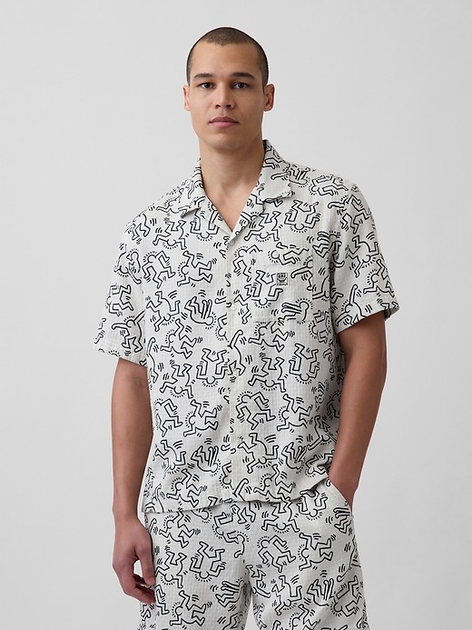 Мужские рубашки Gap Keith Haring Textured Shirt — фото 2
