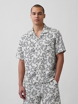 Мужские рубашки Gap Keith Haring Textured Shirt — фото 3