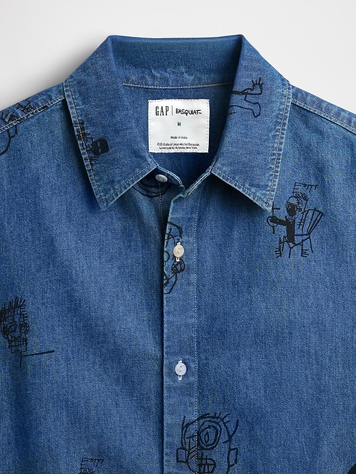 Image number 6 showing, Jean-Michel Basquiat Printed Denim Shirt