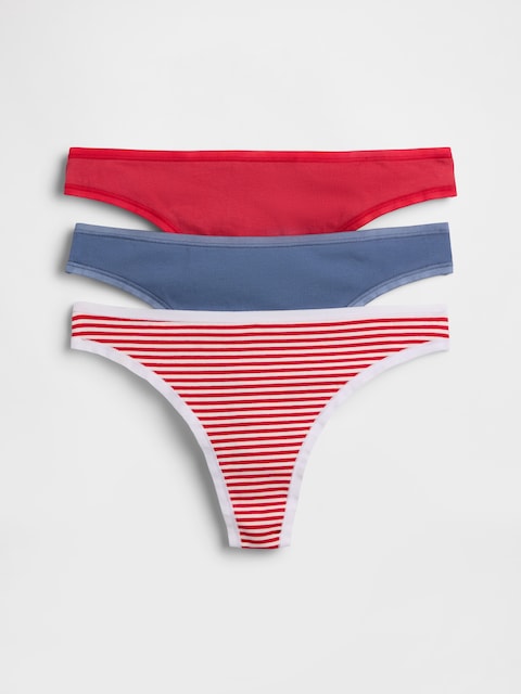 Organic Stretch Cotton Thong (3-Pack)