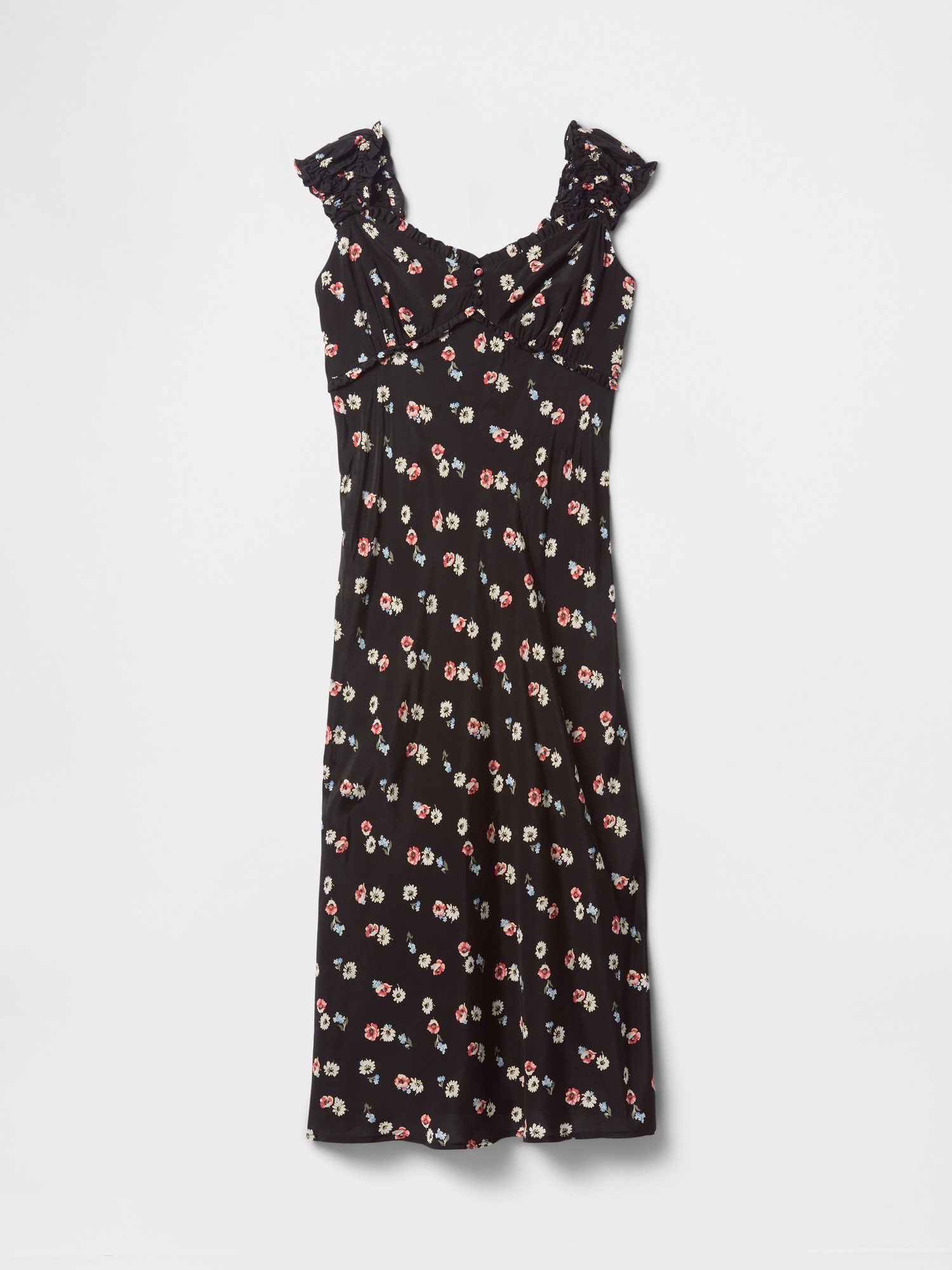 Женское платье Gap Crepe Sweetheart Maxi, цвет: Чёрный с принтом — фото 7