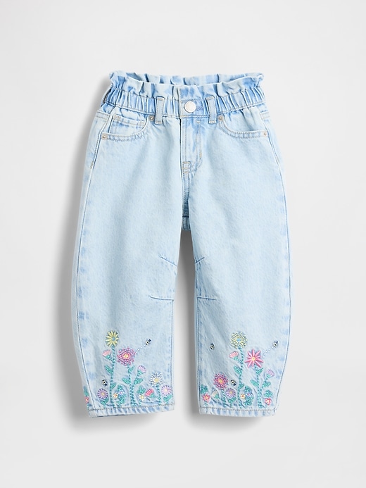 Image number 1 showing, Baby & Toddler Floral Horseshoe Jeans