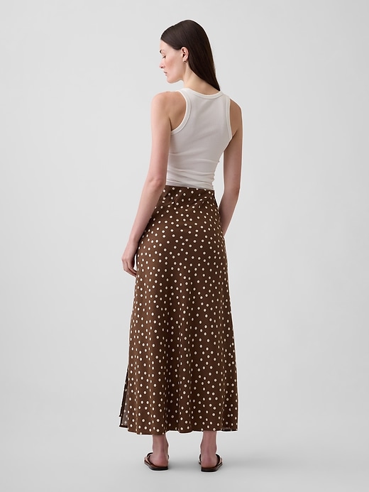 Image number 2 showing, Linen-Blend Maxi Slip Skirt