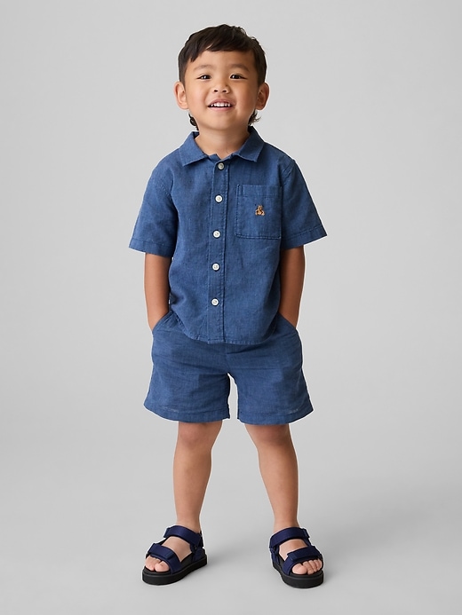 Image number 1 showing, Baby & Toddler Linen-Cotton Shorts